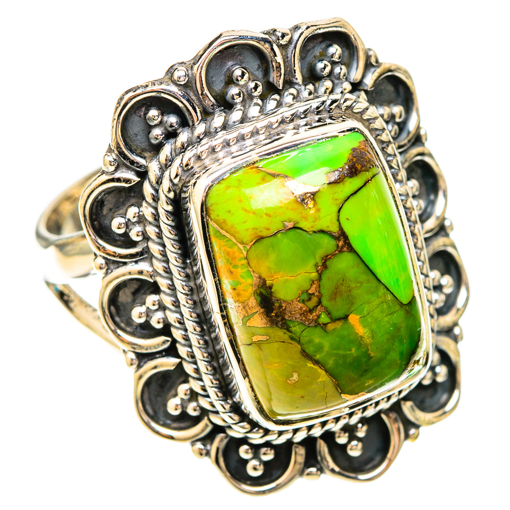Green Copper Composite Turquoise Rings handcrafted by Anasilvercos - RING120116 - Photo 2