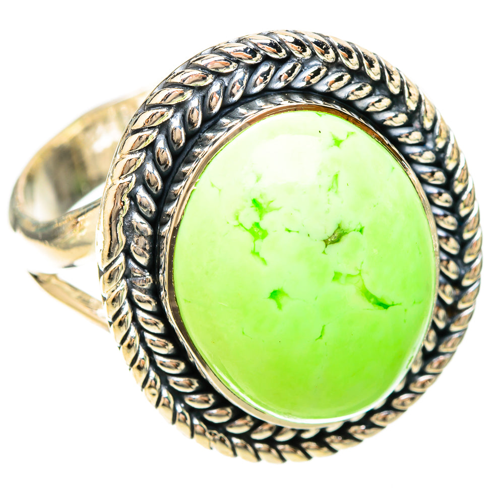 Lemon Chrysoprase Rings handcrafted by Anasilvercos - RING120119 - Photo 2