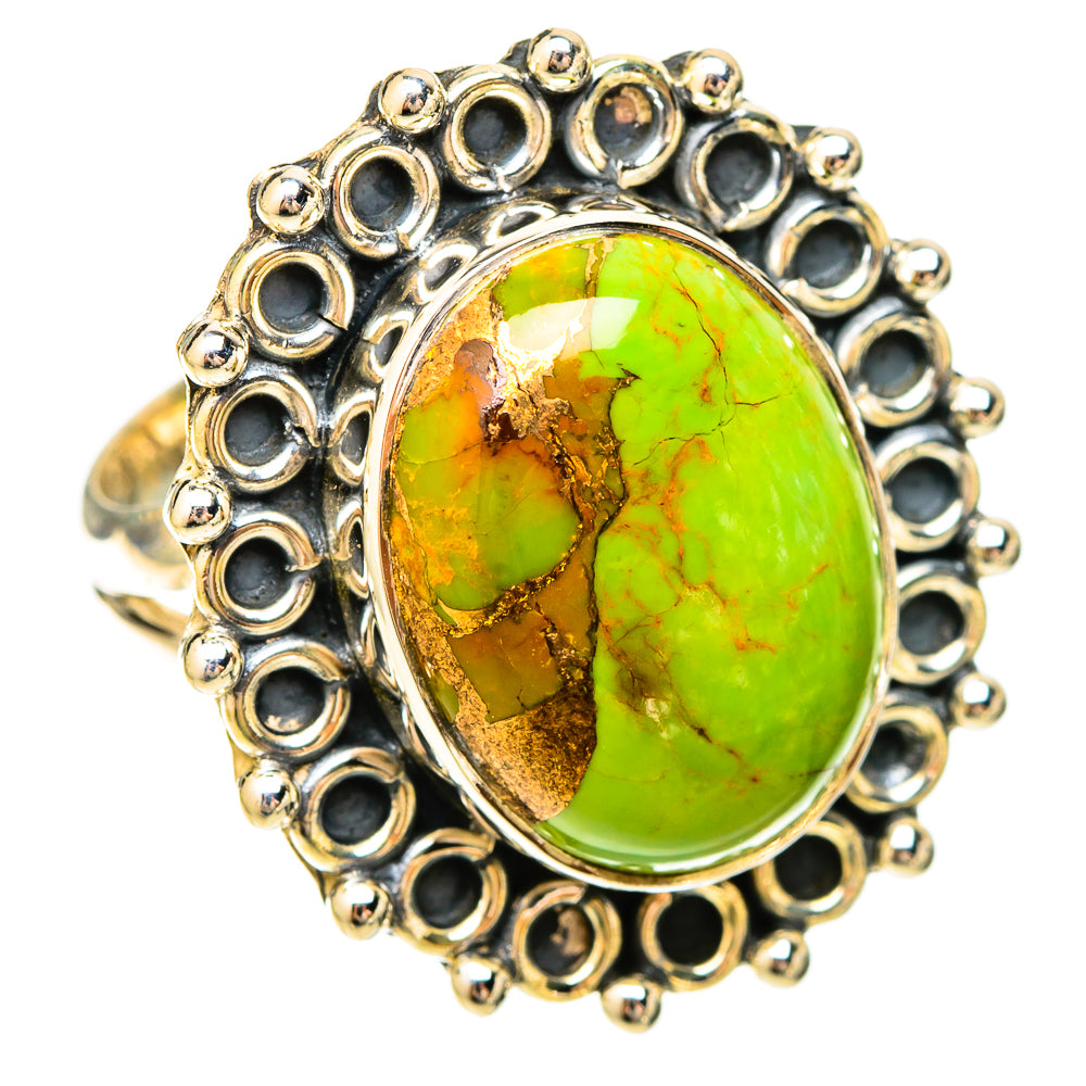 Green Copper Composite Turquoise Rings handcrafted by Anasilvercos - RING120150 - Photo 2