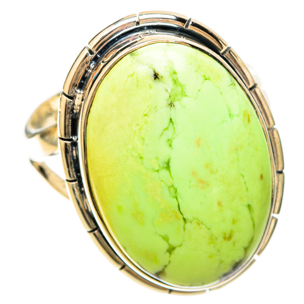 Lemon Chrysoprase Rings handcrafted by Anasilvercos - RING120153 - Photo 2