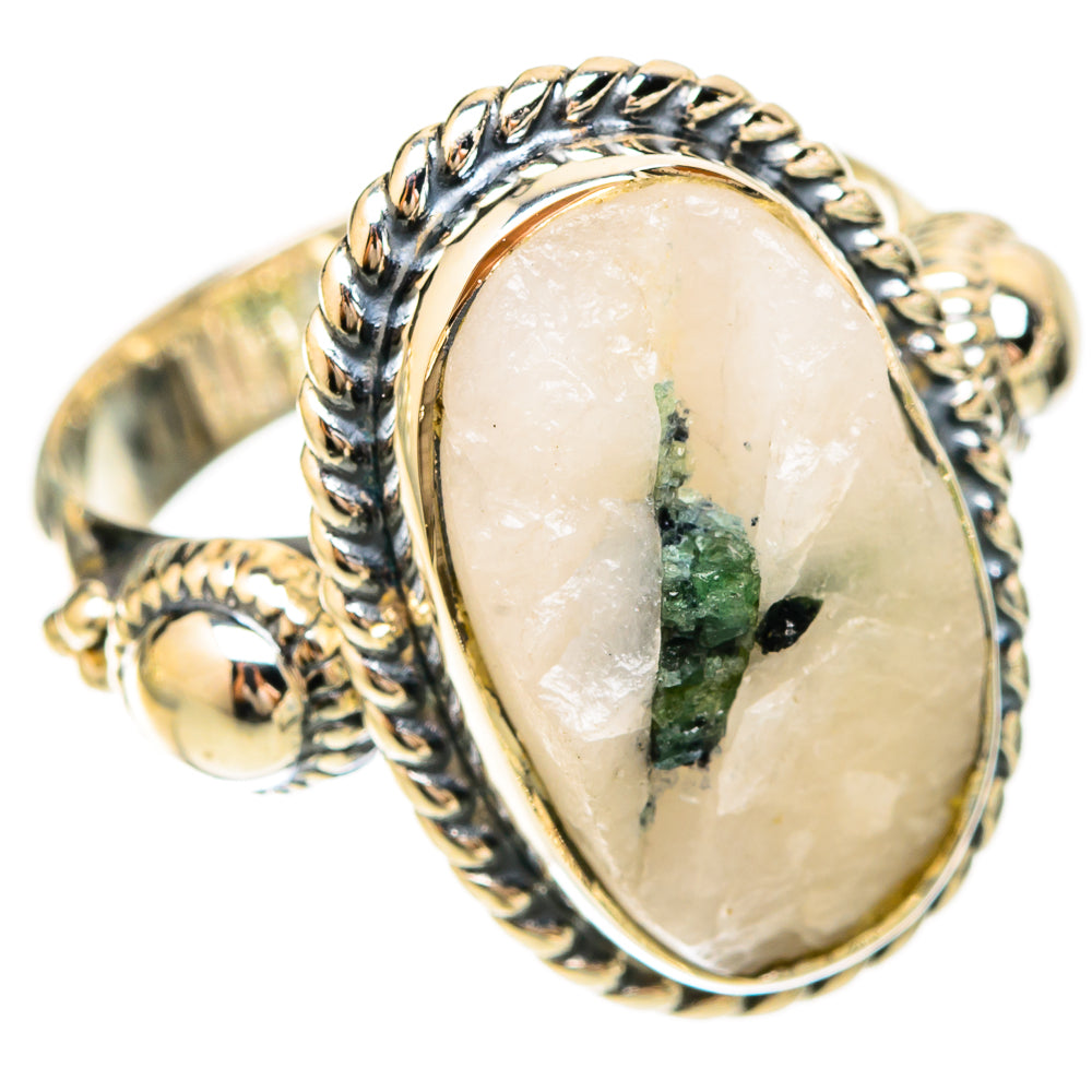 Green Tourmaline In Quartz Rings handcrafted by Anasilvercos - RING120169 - Photo 2