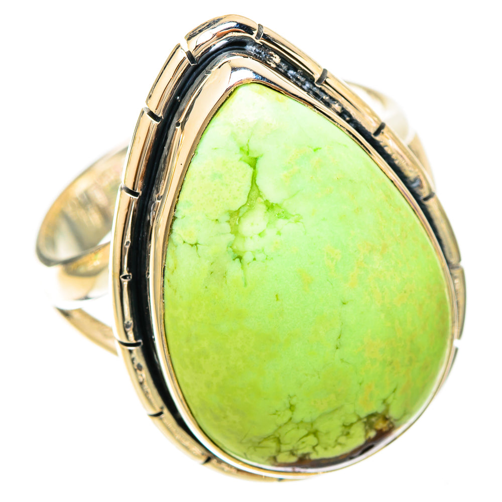 Lemon Chrysoprase Rings handcrafted by Anasilvercos - RING120185 - Photo 2