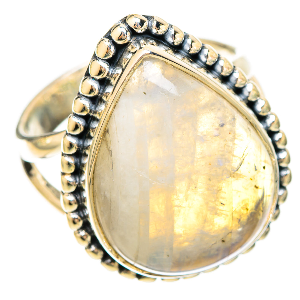 Rainbow Moonstone Rings handcrafted by Anasilvercos - RING120199 - Photo 2