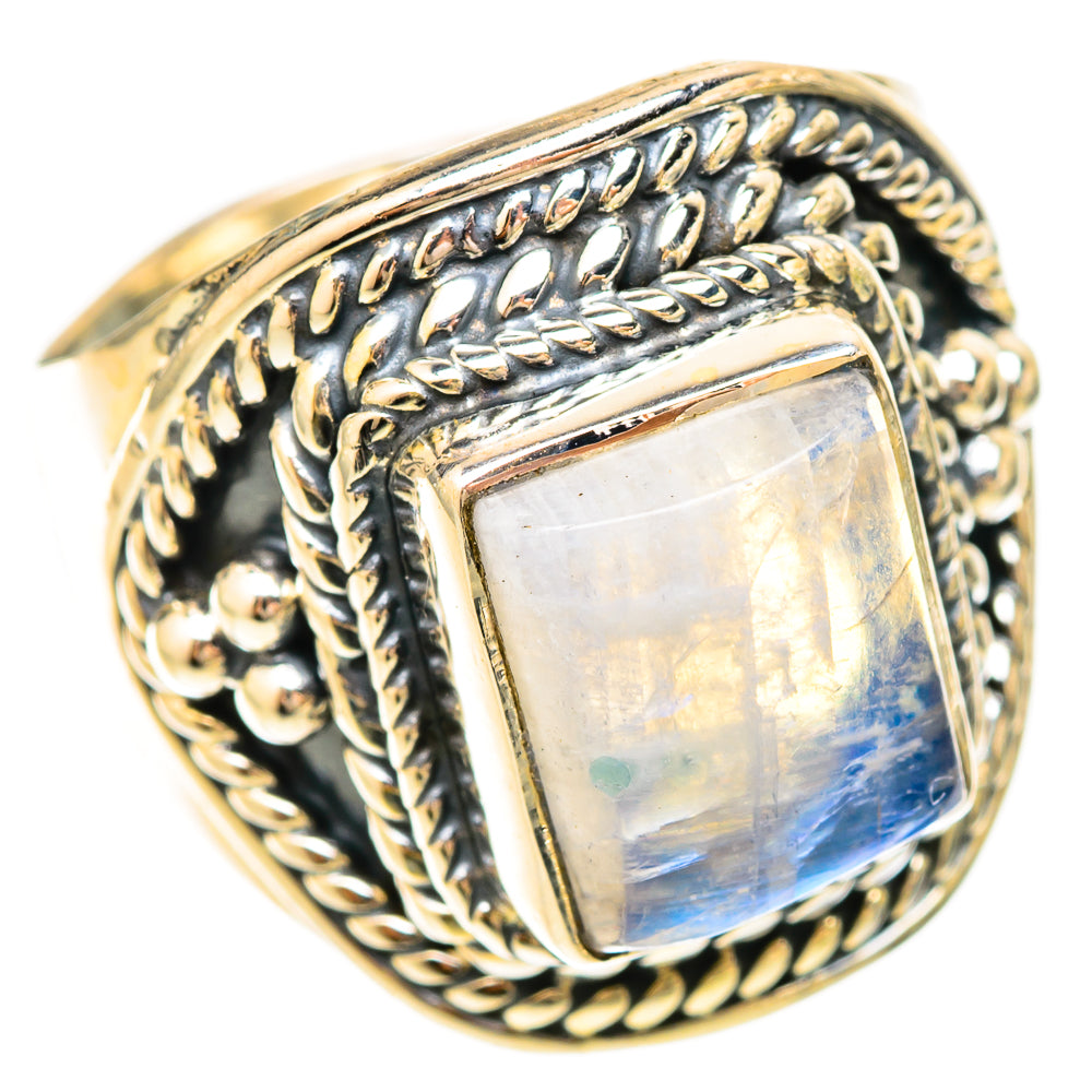 Rainbow Moonstone Rings handcrafted by Anasilvercos - RING120200 - Photo 2