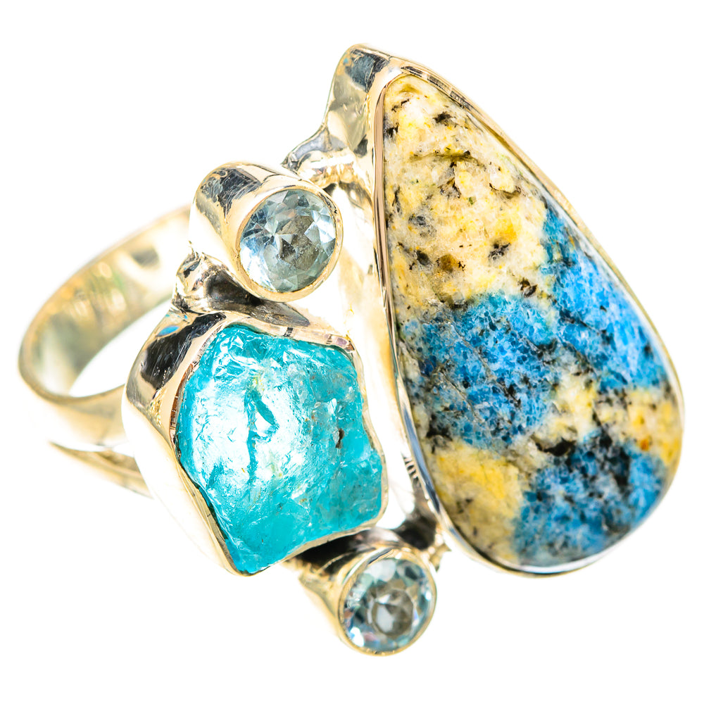 K2 Blue Azurite Rings handcrafted by Anasilvercos - RING120210 - Photo 2