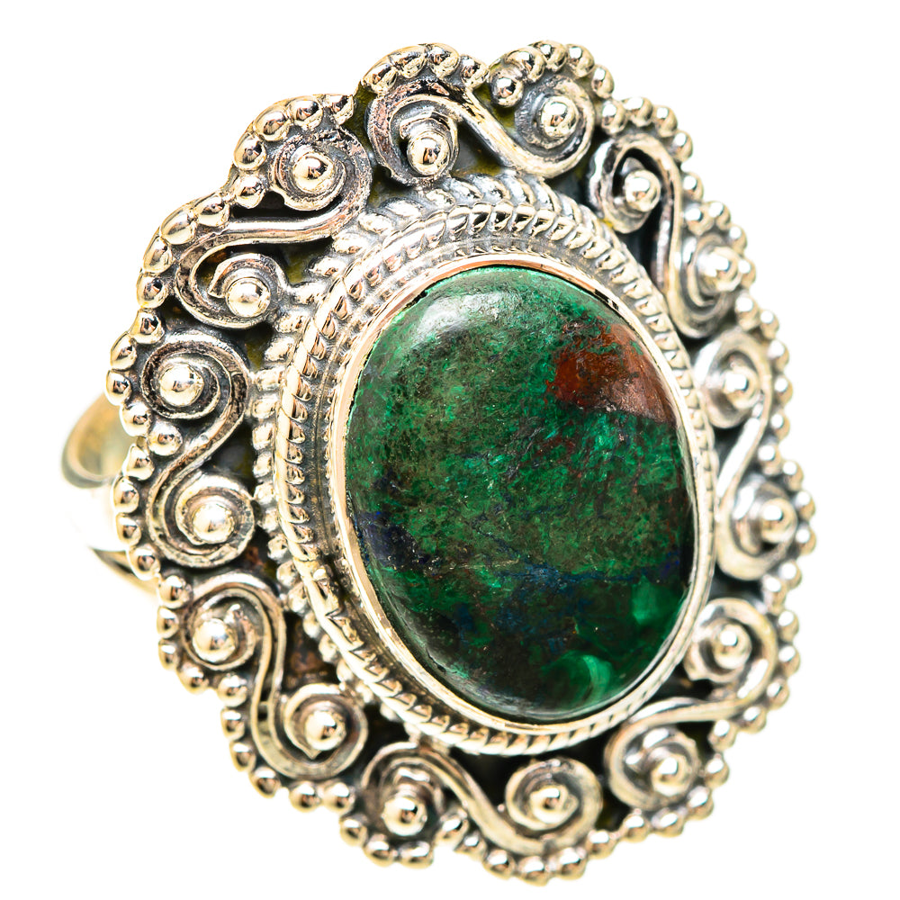 Azurite In Malachite Rings handcrafted by Anasilvercos - RING120215 - Photo 2