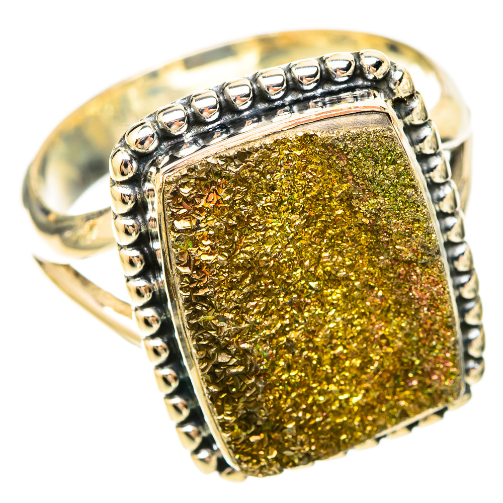 Spectro Pyrite Druzy Rings handcrafted by Anasilvercos - RING120263 - Photo 2
