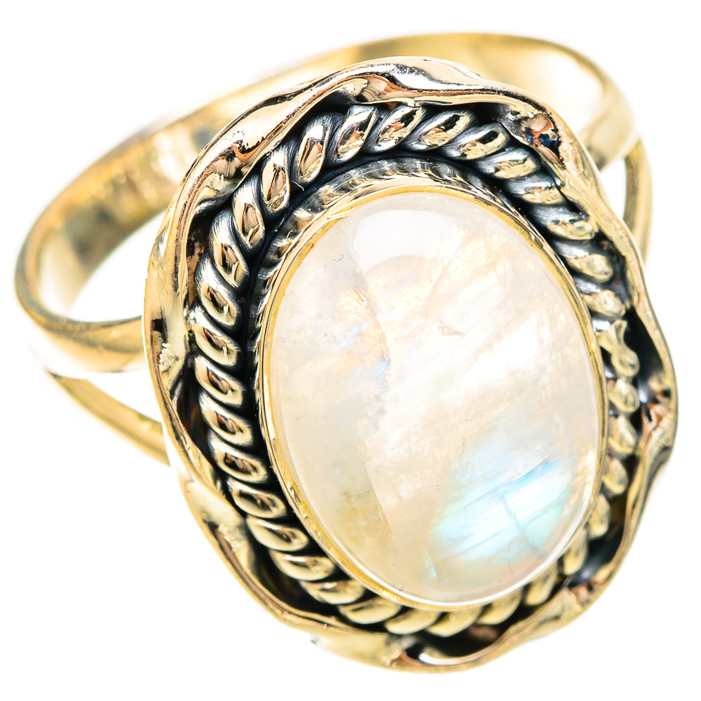 Rainbow Moonstone Rings handcrafted by Anasilvercos - RING120270 - Photo 2