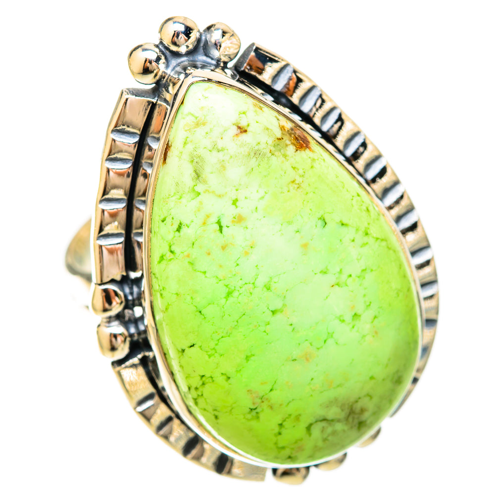 Lemon Chrysoprase Rings handcrafted by Anasilvercos - RING120285 - Photo 2