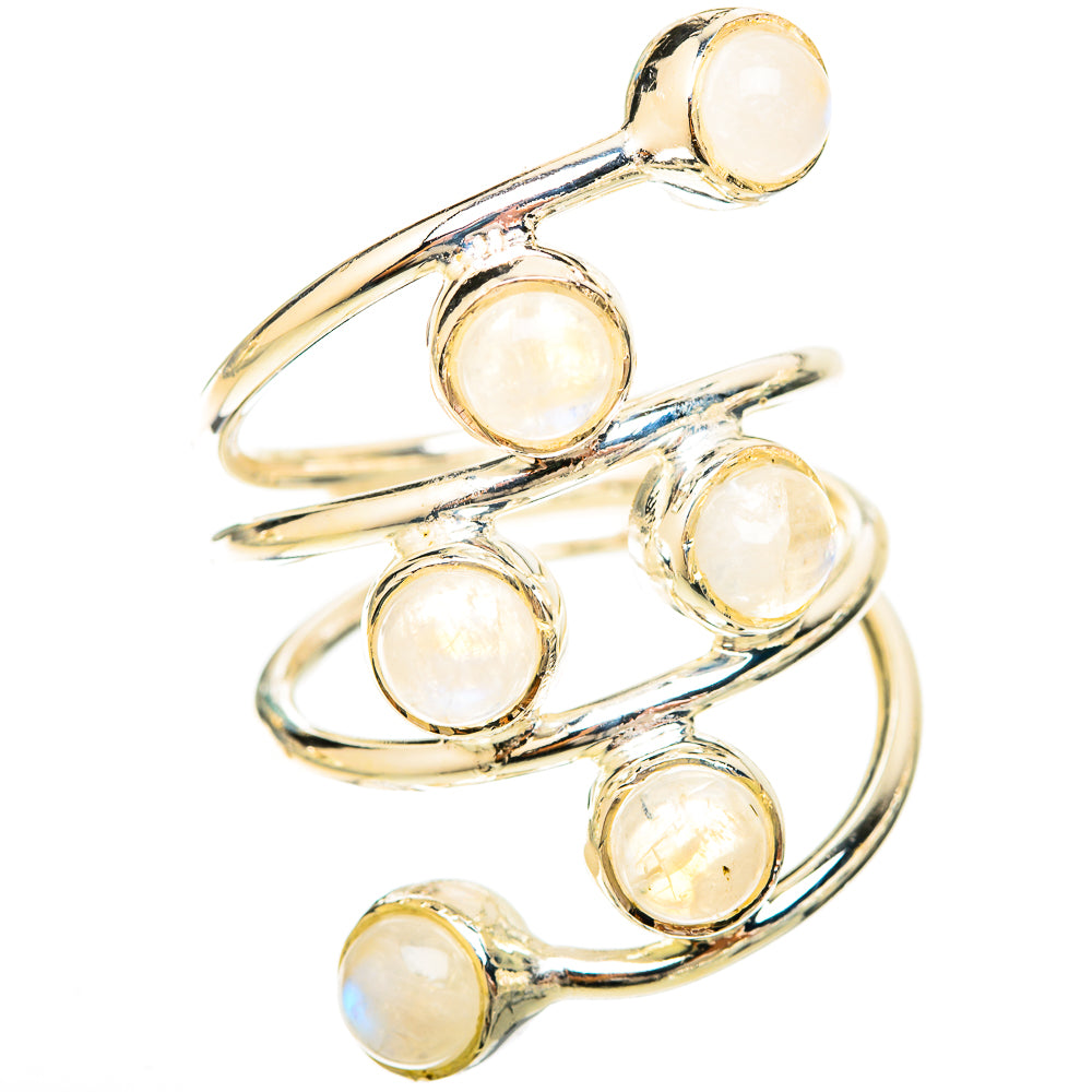 Rainbow Moonstone Rings handcrafted by Anasilvercos - RING120310 - Photo 2