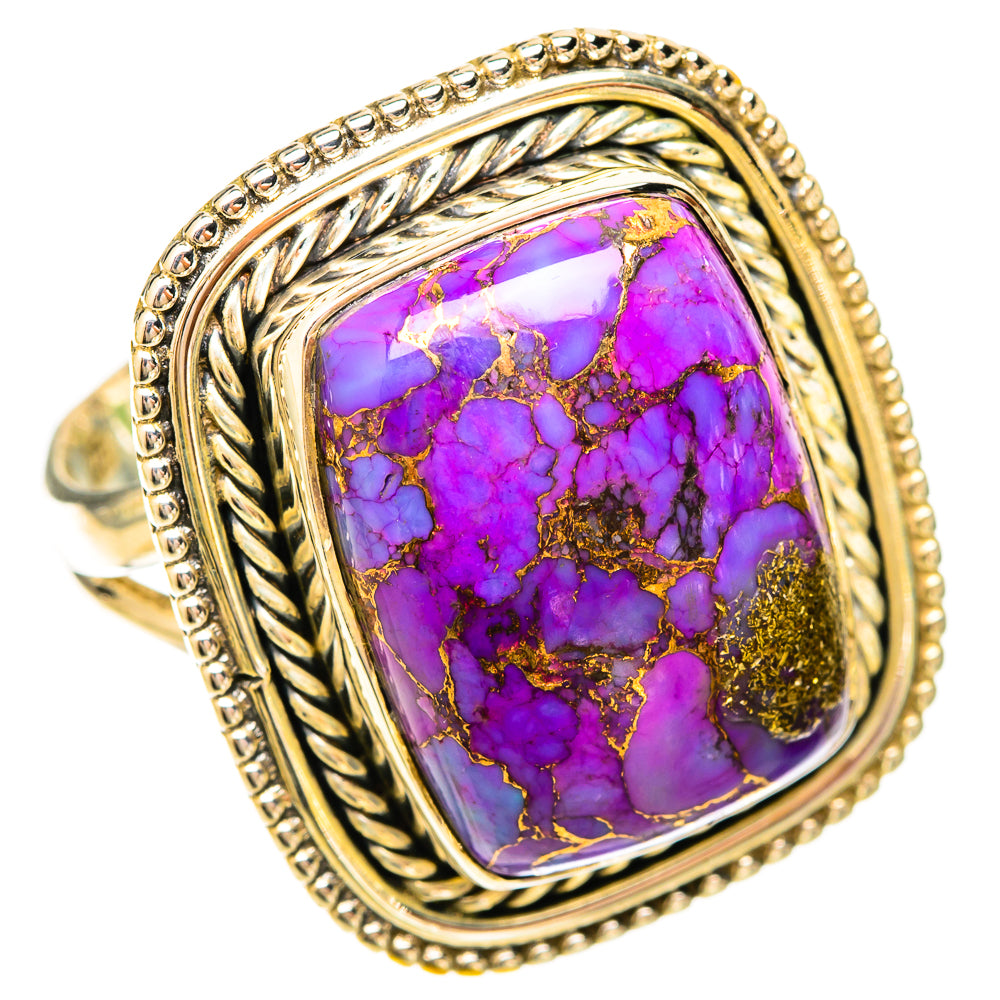 Purple Copper Composite Turquoise Rings handcrafted by Anasilvercos - RING120355 - Photo 2