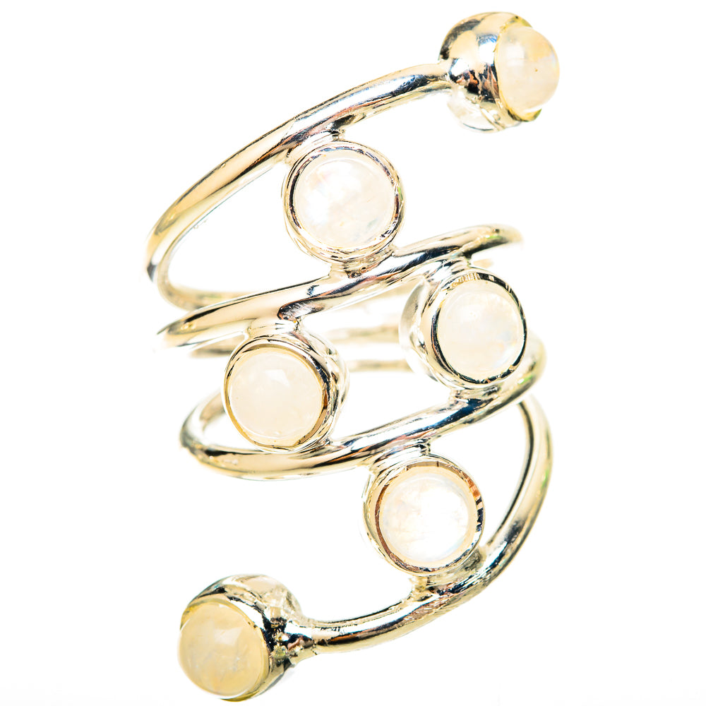 Rainbow Moonstone Rings handcrafted by Anasilvercos - RING120363 - Photo 2