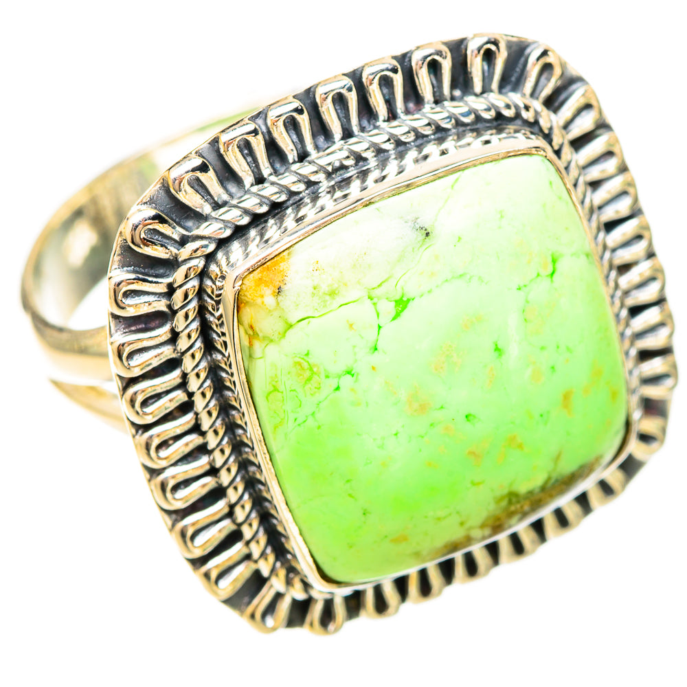 Lemon Chrysoprase Rings handcrafted by Anasilvercos - RING120381 - Photo 2