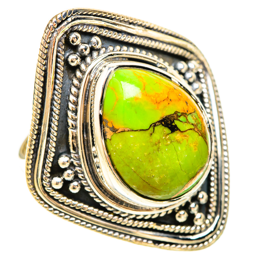 Green Copper Composite Turquoise Rings handcrafted by Anasilvercos - RING120388 - Photo 2
