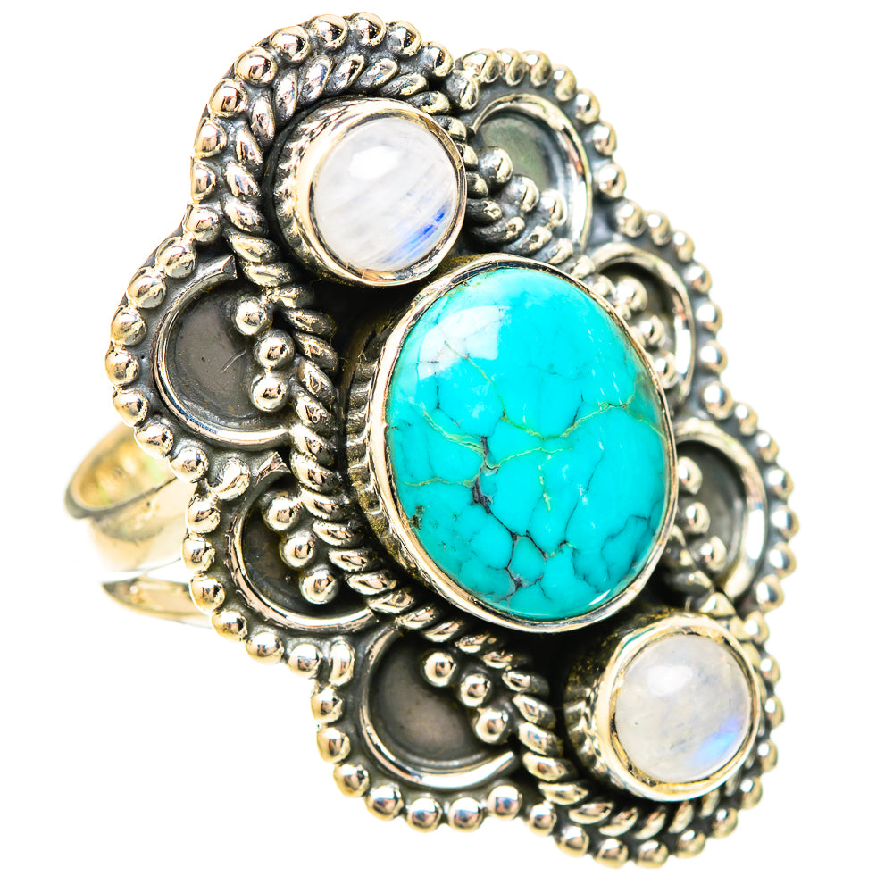 Tibetan Turquoise Rings handcrafted by Anasilvercos - RING120420 - Photo 2
