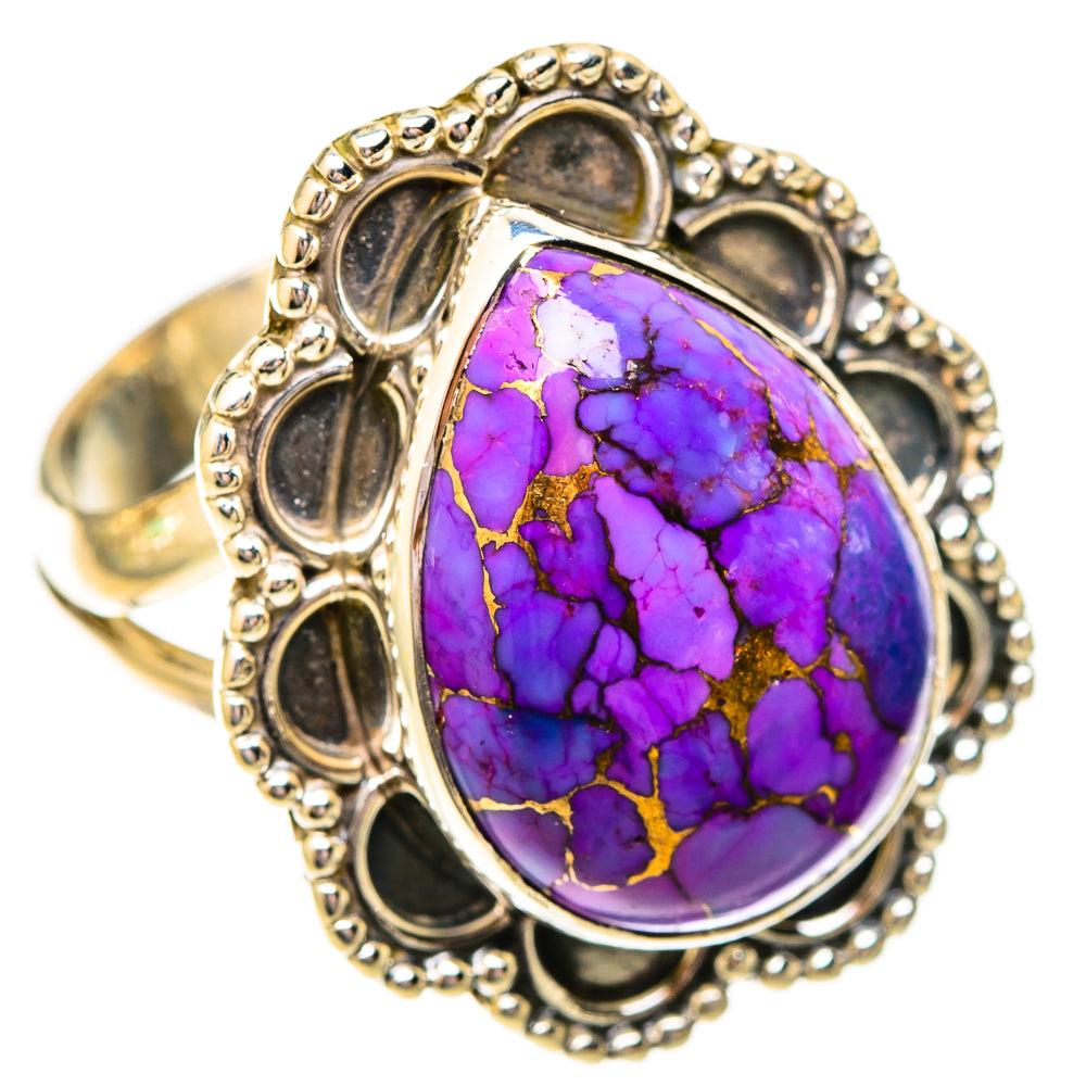 Purple Copper Composite Turquoise Rings handcrafted by Anasilvercos - RING120482 - Photo 2