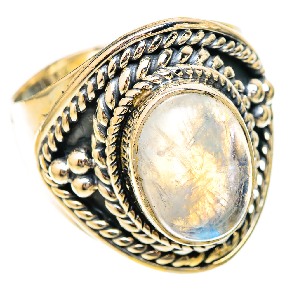 Rainbow Moonstone Rings handcrafted by Anasilvercos - RING120530 - Photo 2