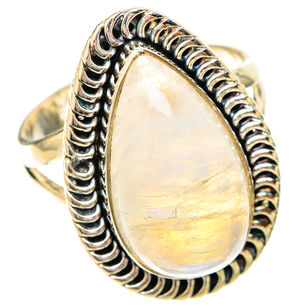 Rainbow Moonstone Rings handcrafted by Anasilvercos - RING120560 - Photo 2