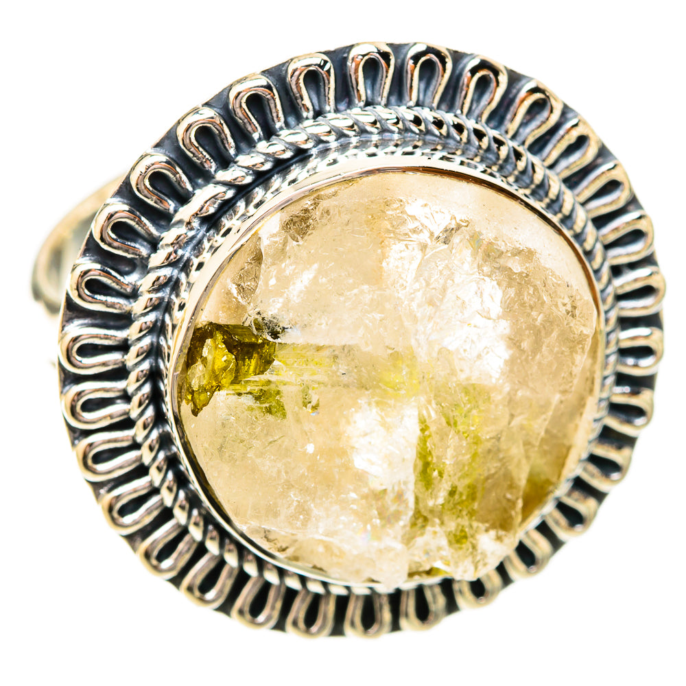 Green Tourmaline In Quartz Rings handcrafted by Anasilvercos - RING120574 - Photo 2