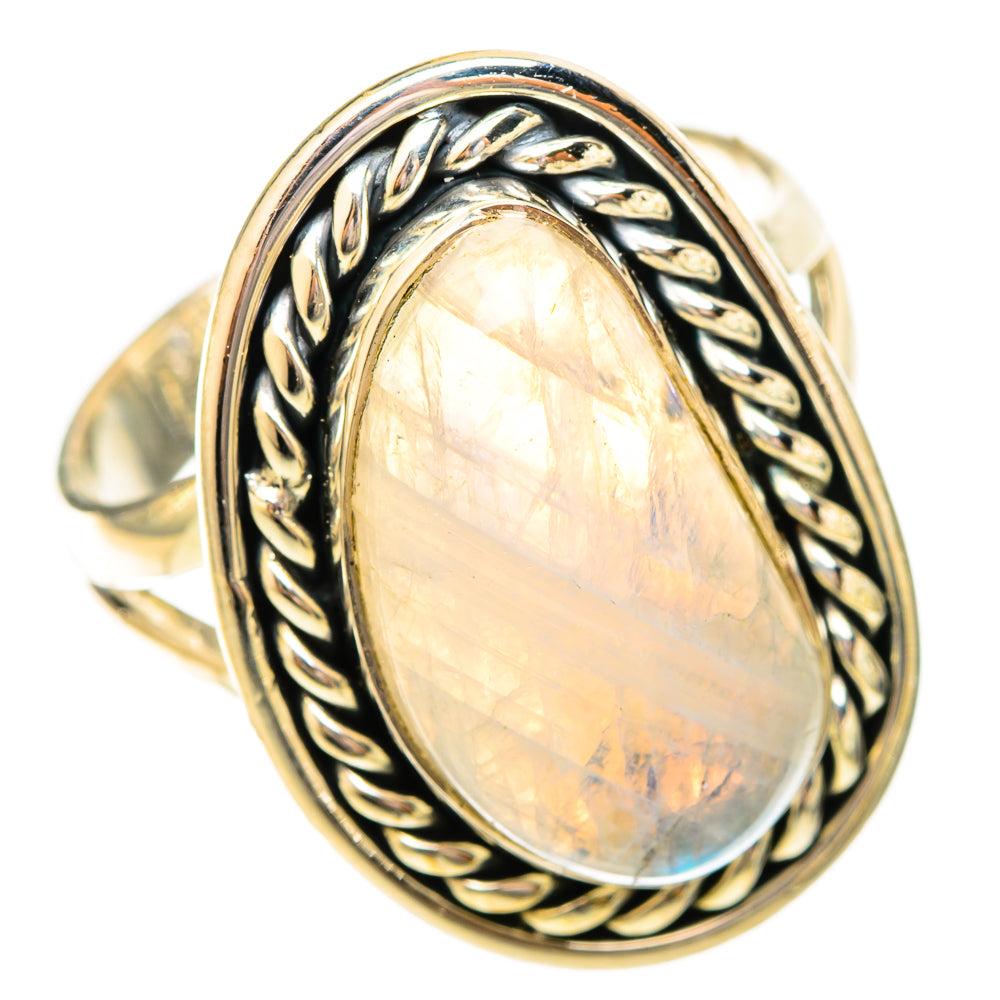 Rainbow Moonstone Rings handcrafted by Anasilvercos - RING120594 - Photo 2