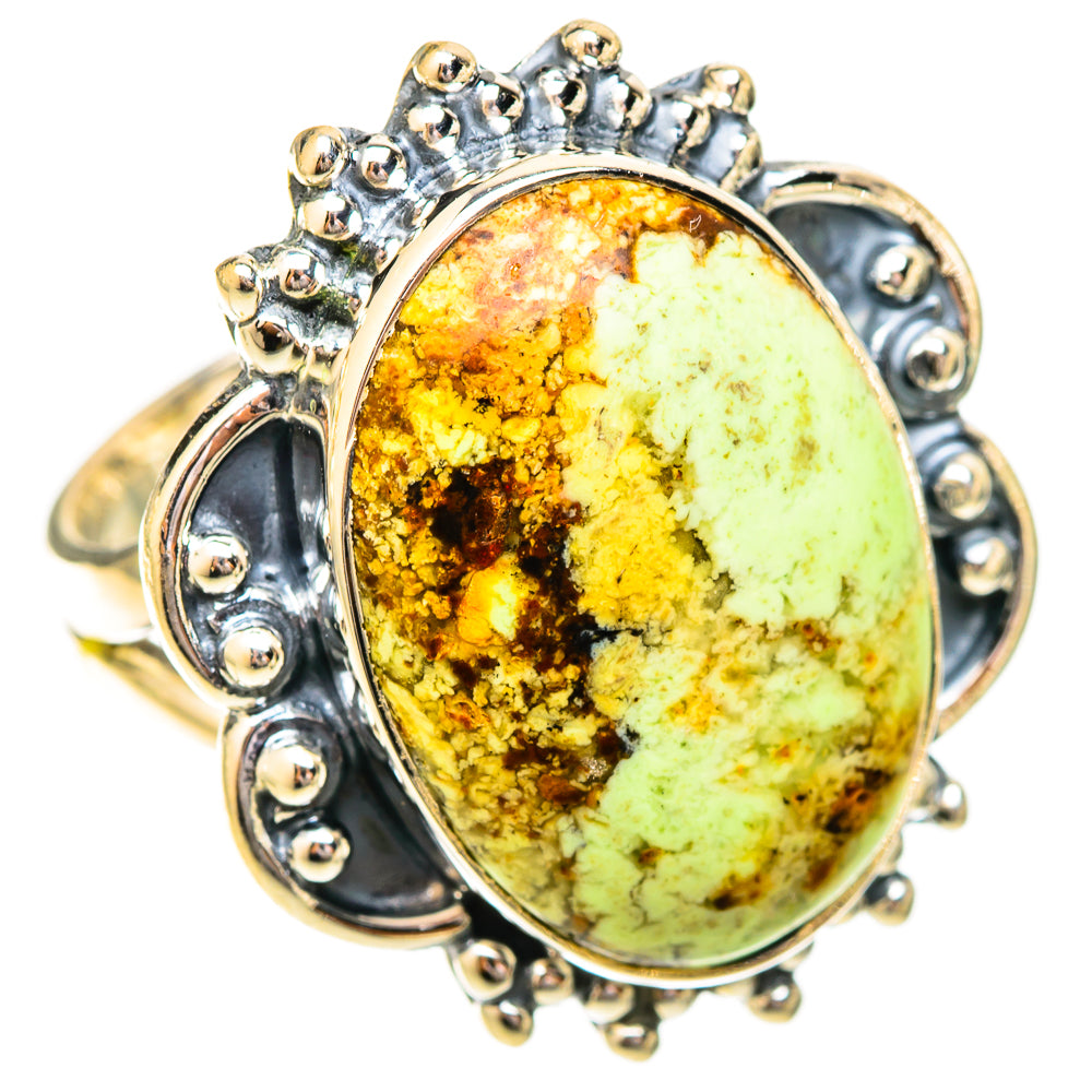Lemon Chrysoprase Rings handcrafted by Anasilvercos - RING120605 - Photo 2