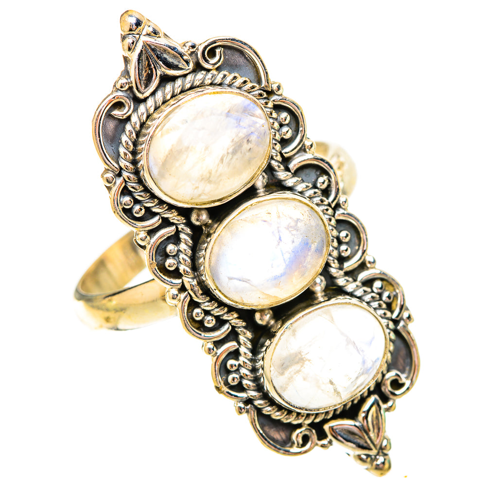 Rainbow Moonstone Rings handcrafted by Anasilvercos - RING120634 - Photo 2
