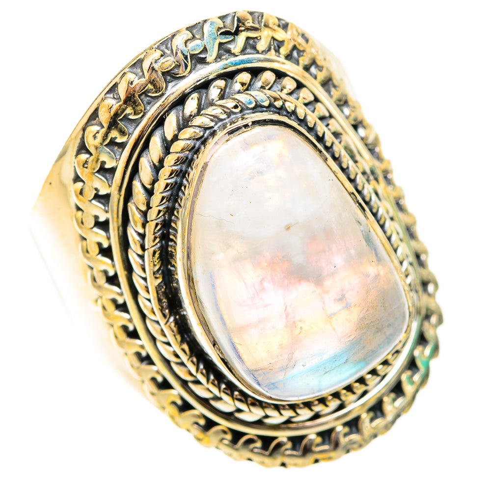 Rainbow Moonstone Rings handcrafted by Anasilvercos - RING120635 - Photo 2