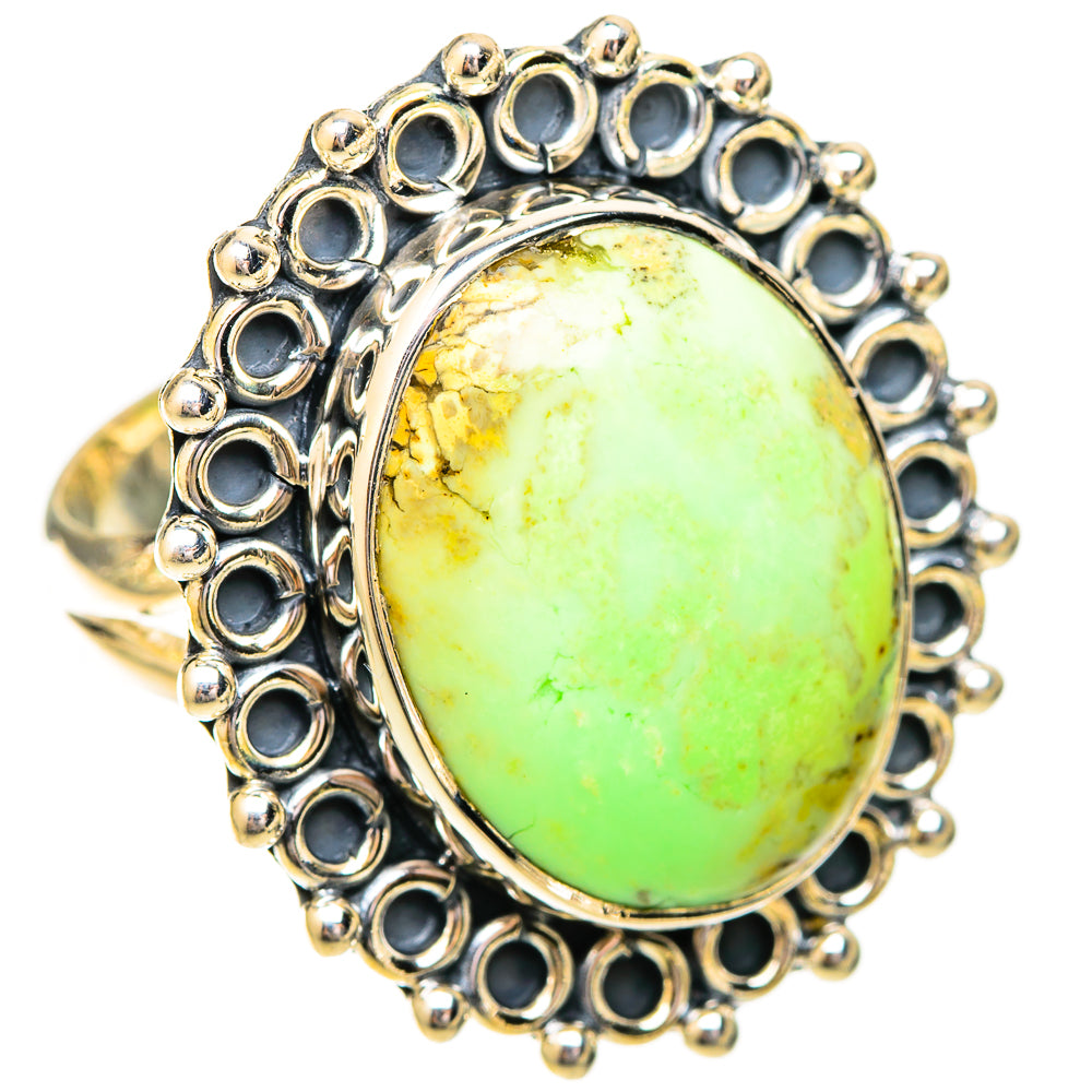 Lemon Chrysoprase Rings handcrafted by Anasilvercos - RING120652 - Photo 2