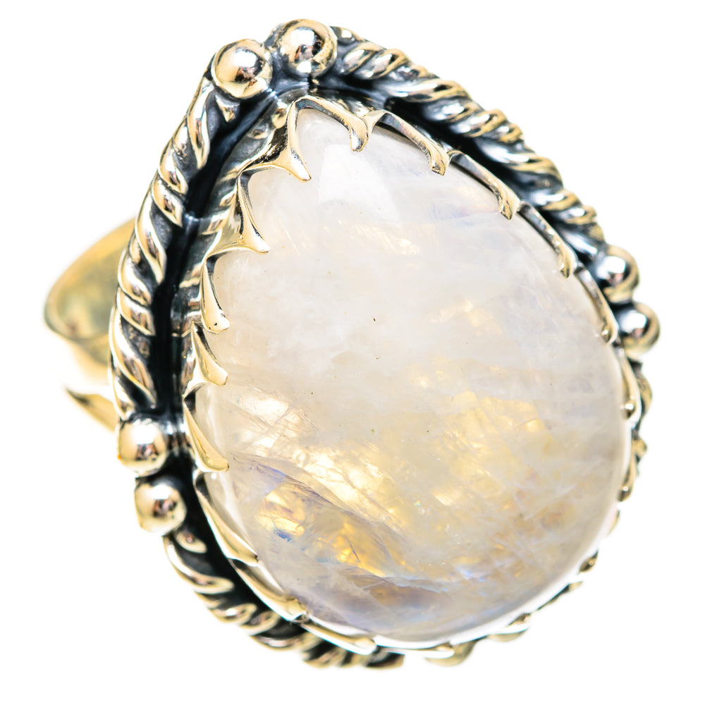 Rainbow Moonstone Rings handcrafted by Anasilvercos - RING120675 - Photo 2