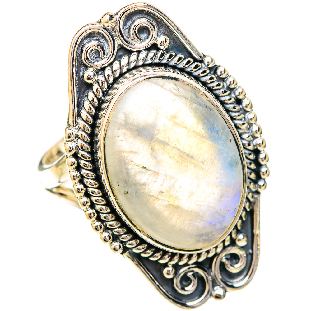 Rainbow Moonstone Rings handcrafted by Anasilvercos - RING120676 - Photo 2