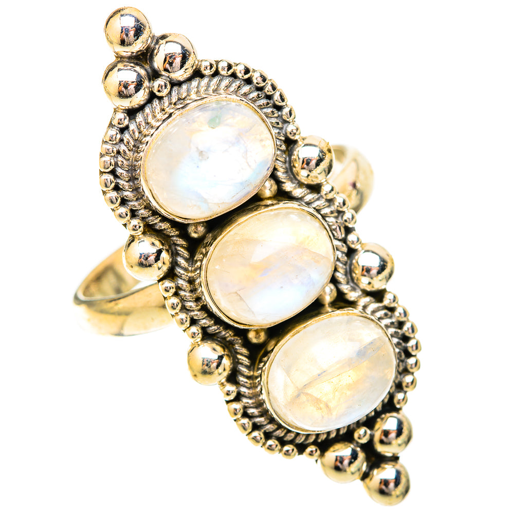 Rainbow Moonstone Rings handcrafted by Anasilvercos - RING120677 - Photo 2