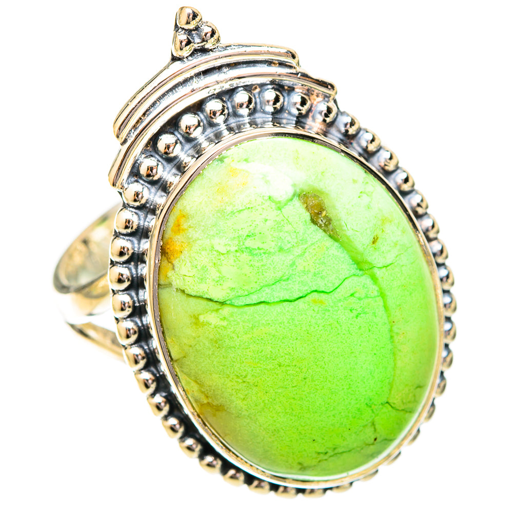 Lemon Chrysoprase Rings handcrafted by Anasilvercos - RING120693 - Photo 2