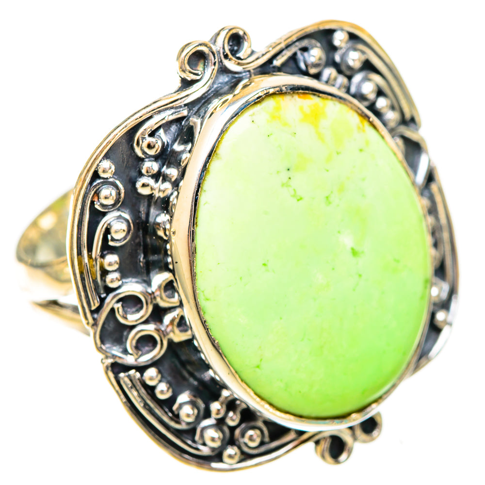 Lemon Chrysoprase Rings handcrafted by Anasilvercos - RING120700 - Photo 2