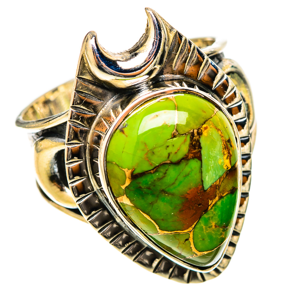Green Copper Composite Turquoise Rings handcrafted by Anasilvercos - RING120735 - Photo 2
