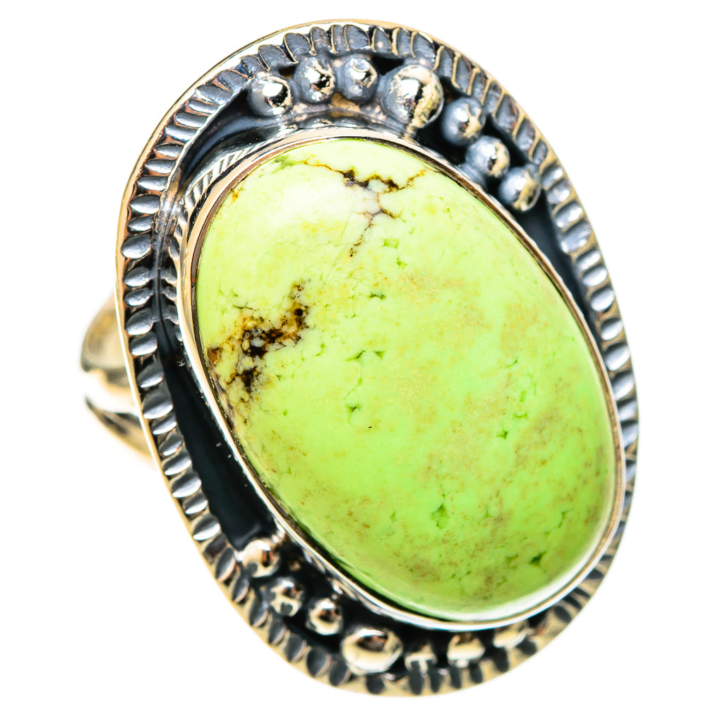Lemon Chrysoprase Rings handcrafted by Anasilvercos - RING120767 - Photo 2