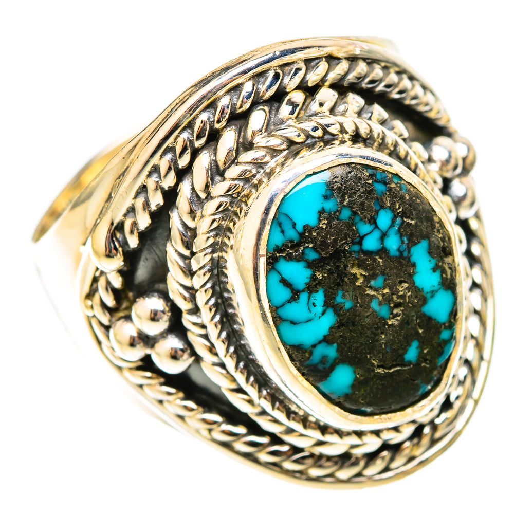 Tibetan Turquoise Rings handcrafted by Anasilvercos - RING120797 - Photo 2