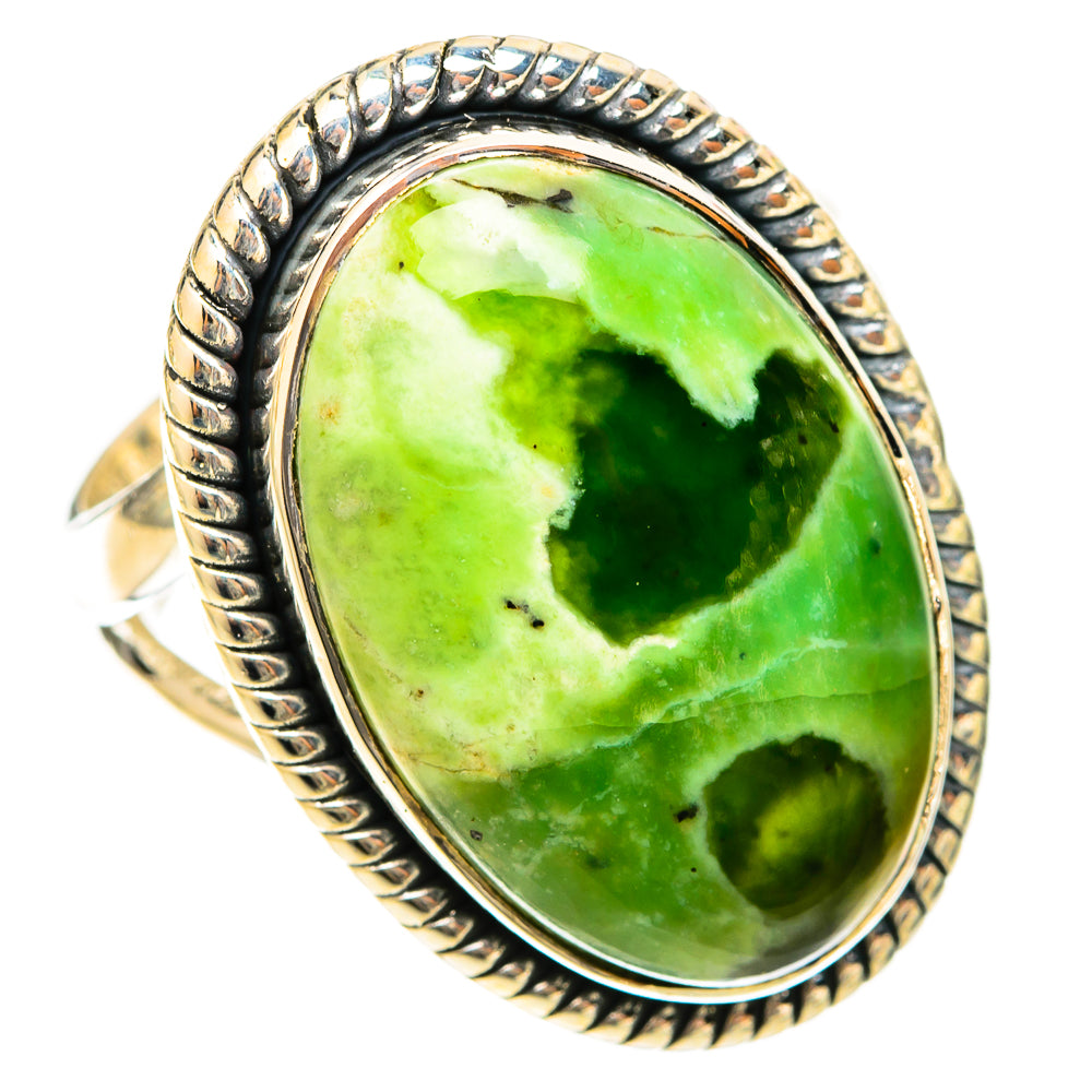Australian Green Opal Rings handcrafted by Anasilvercos - RING120836 - Photo 2