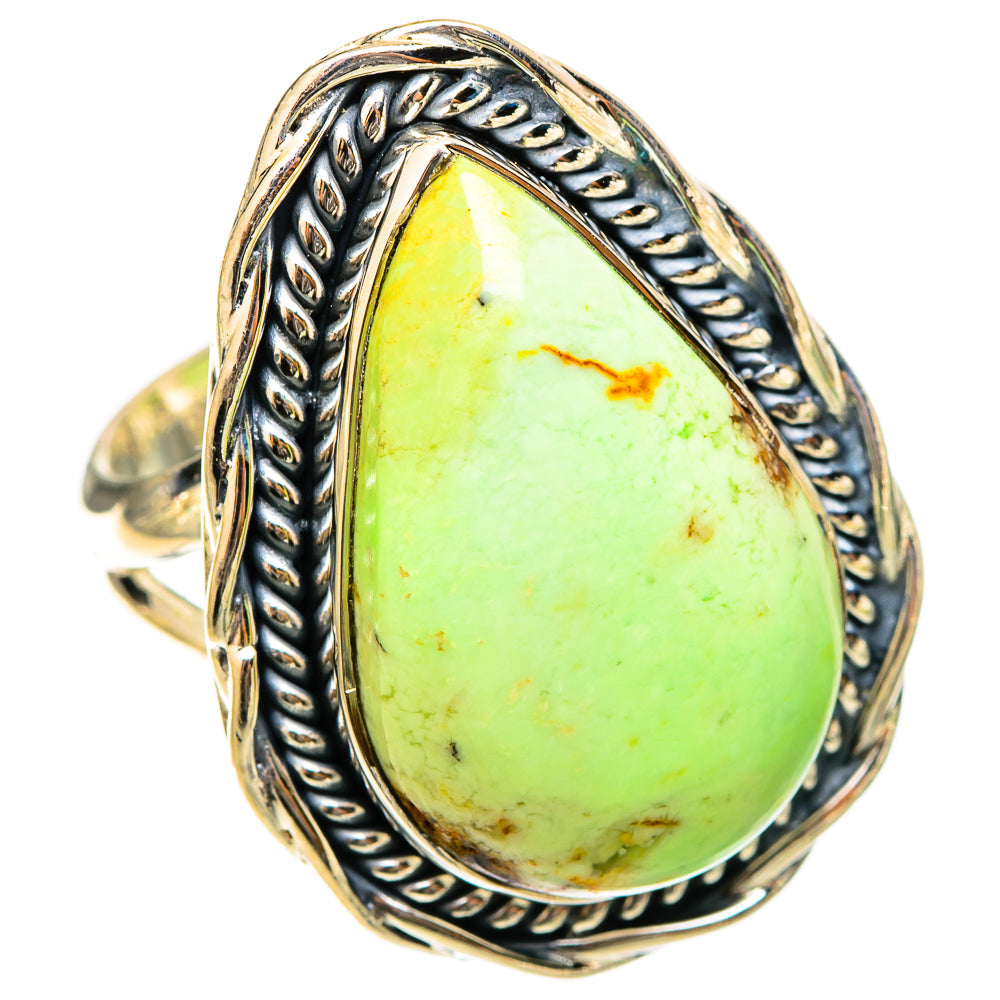 Lemon Chrysoprase Rings handcrafted by Anasilvercos - RING120837 - Photo 2
