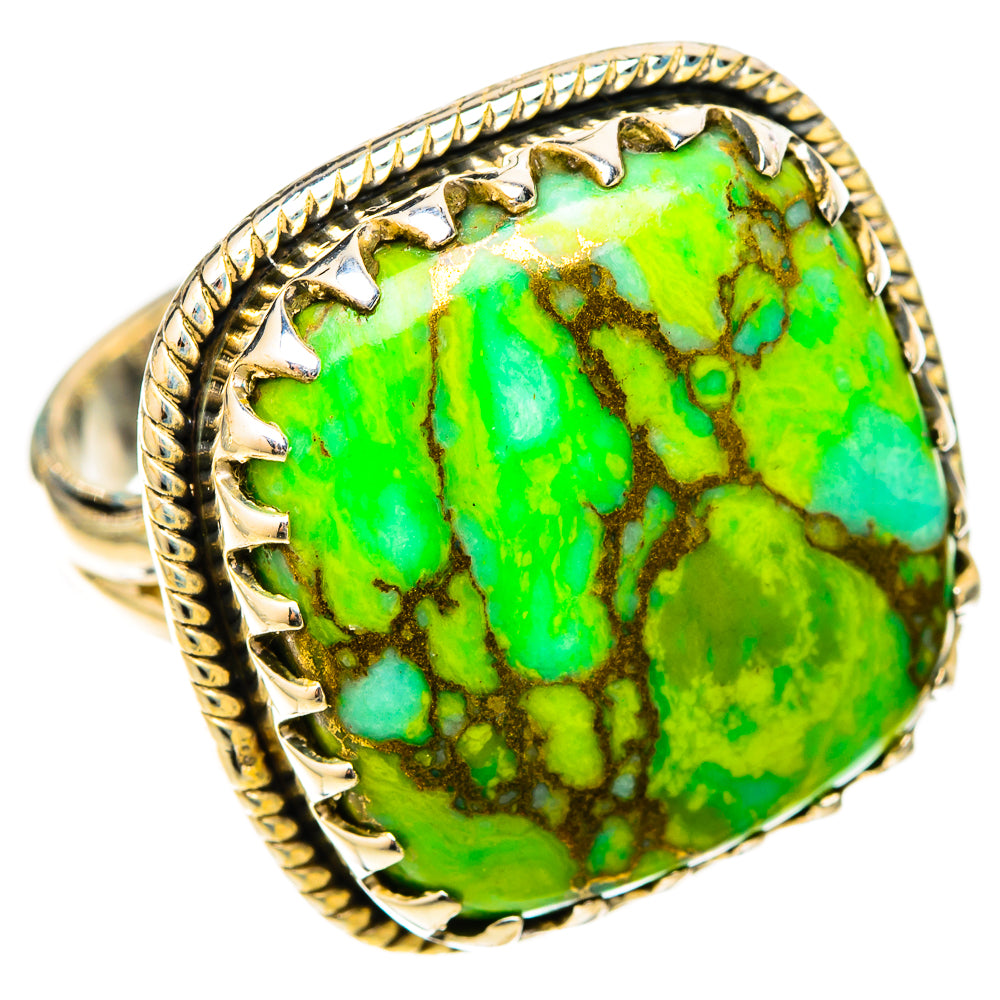 Green Copper Composite Turquoise Rings handcrafted by Anasilvercos - RING120841 - Photo 2