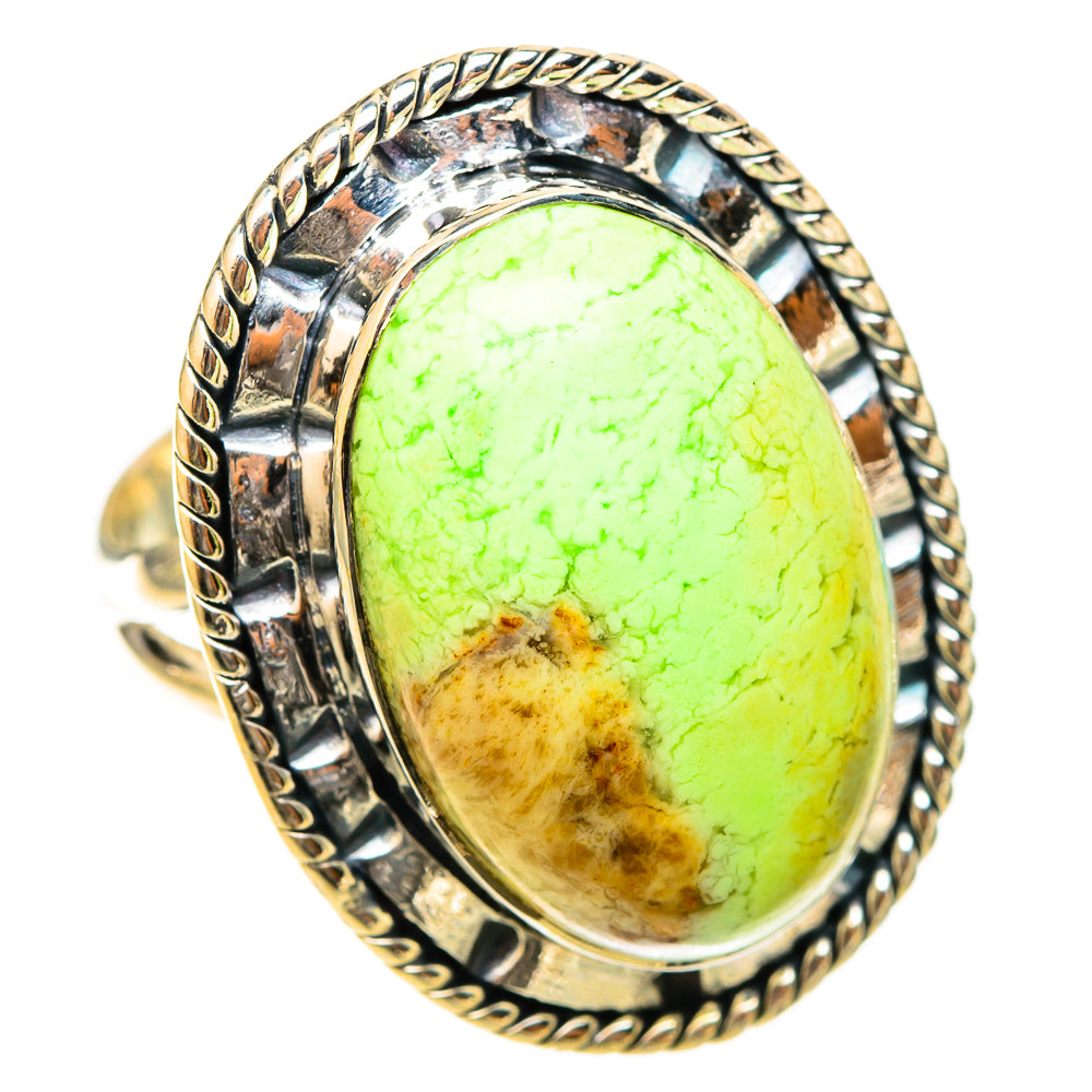 Lemon Chrysoprase Rings handcrafted by Anasilvercos - RING120845 - Photo 2