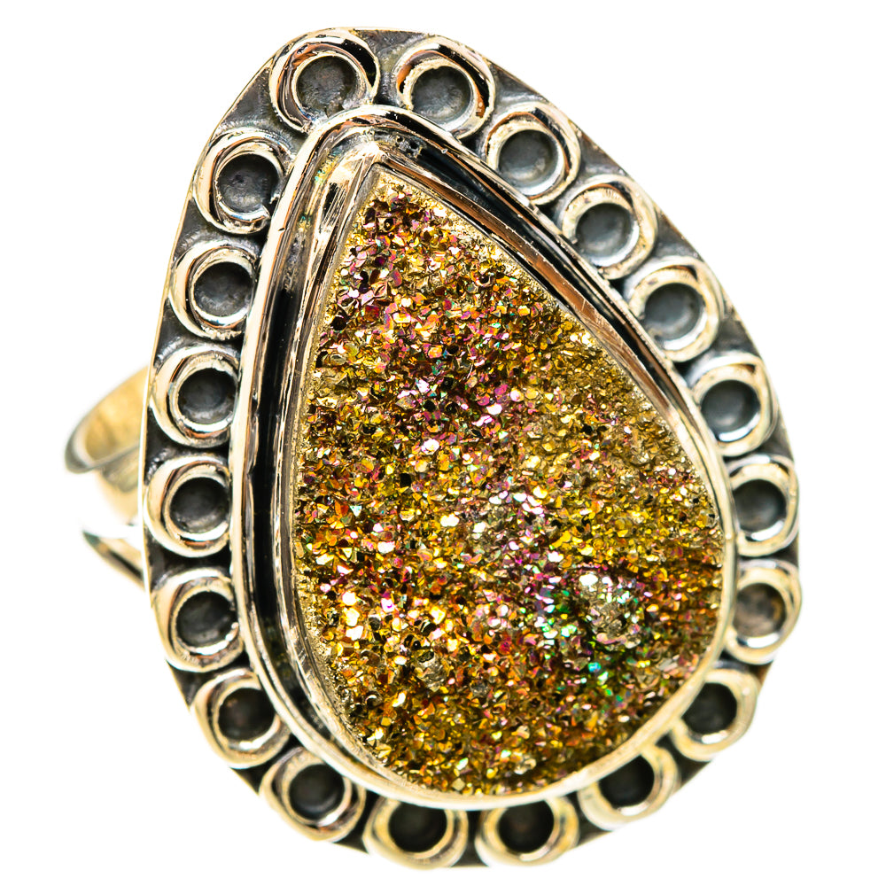 Spectro Pyrite Druzy Rings handcrafted by Anasilvercos - RING120862 - Photo 2