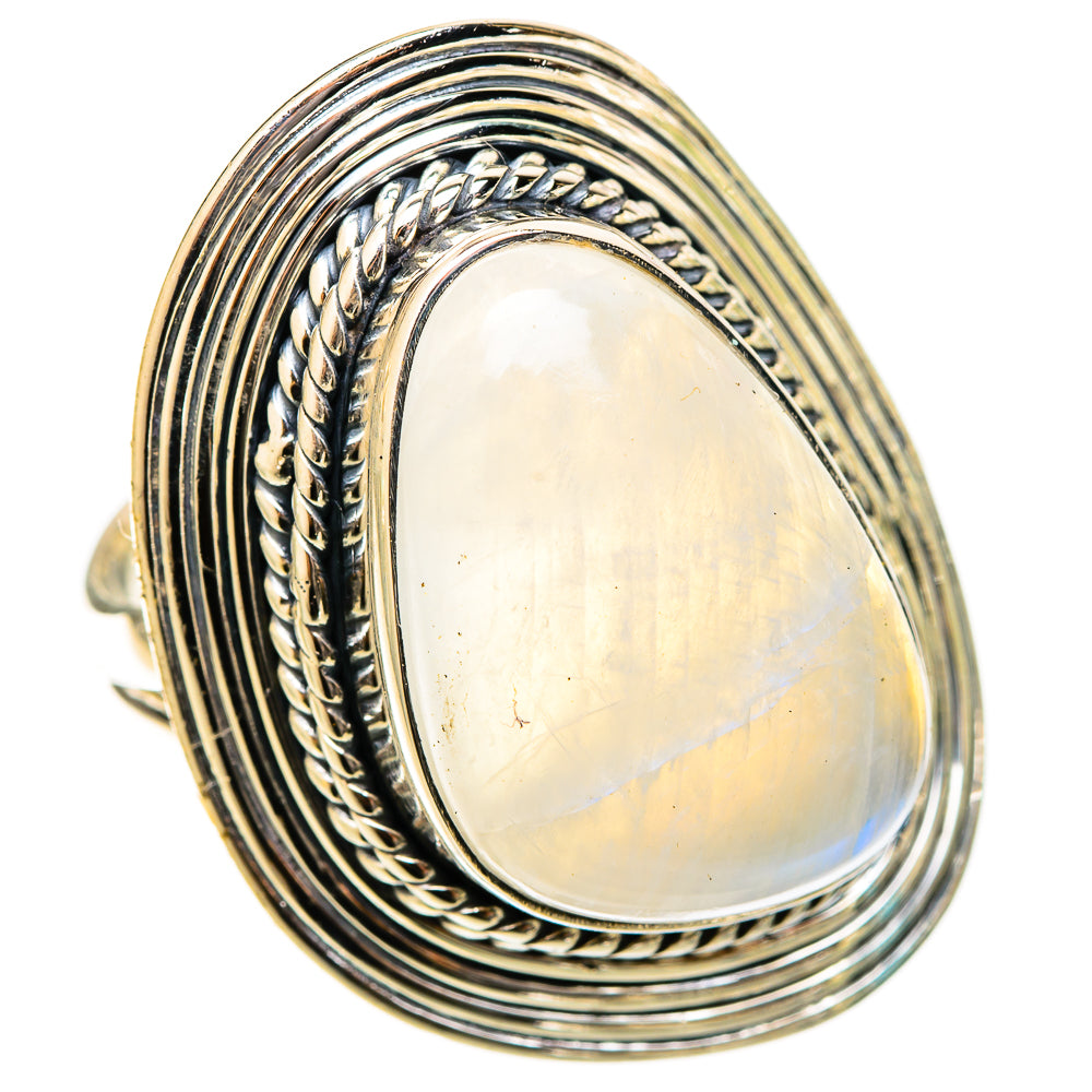 Rainbow Moonstone Rings handcrafted by Anasilvercos - RING120869 - Photo 2