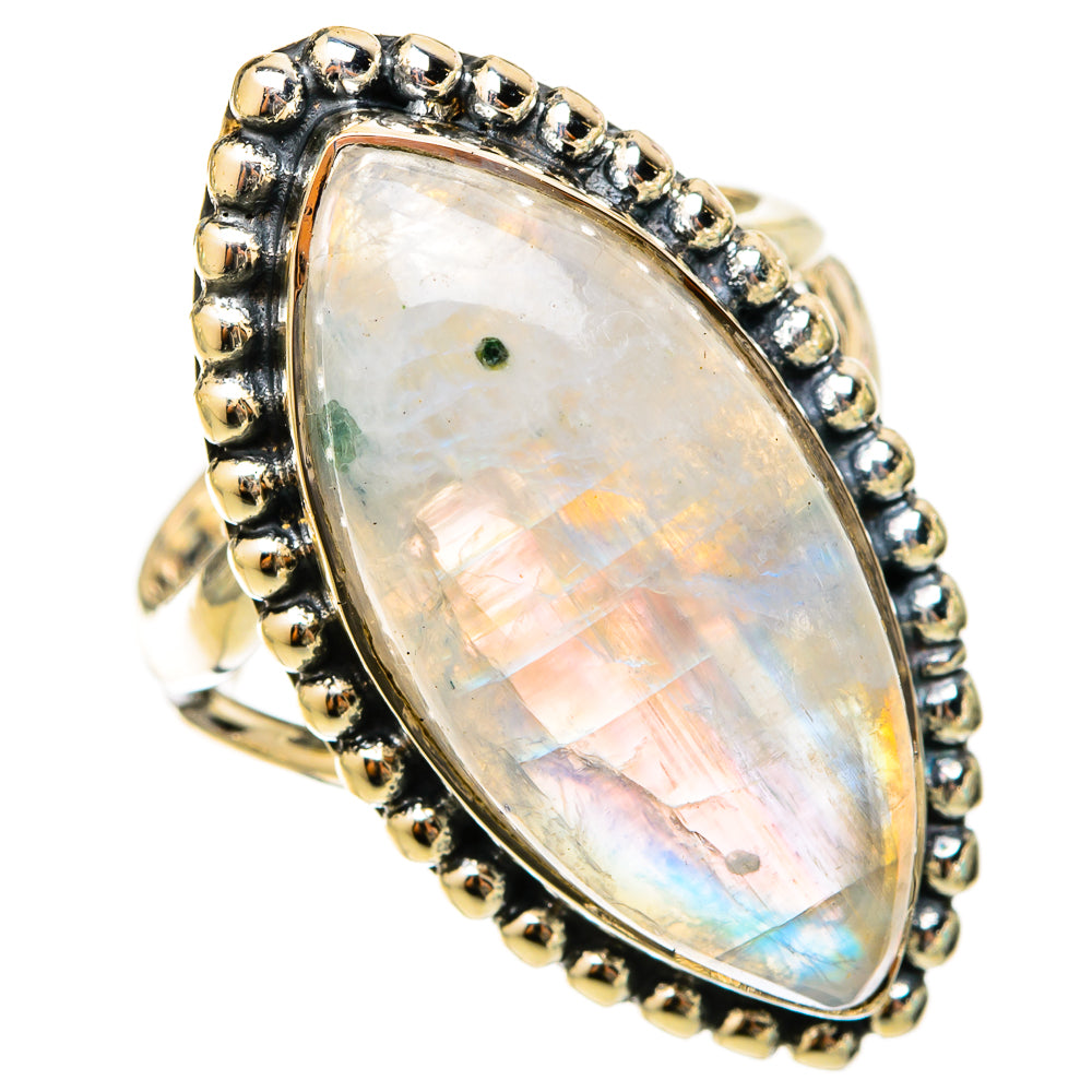 Rainbow Moonstone Rings handcrafted by Anasilvercos - RING120871 - Photo 2