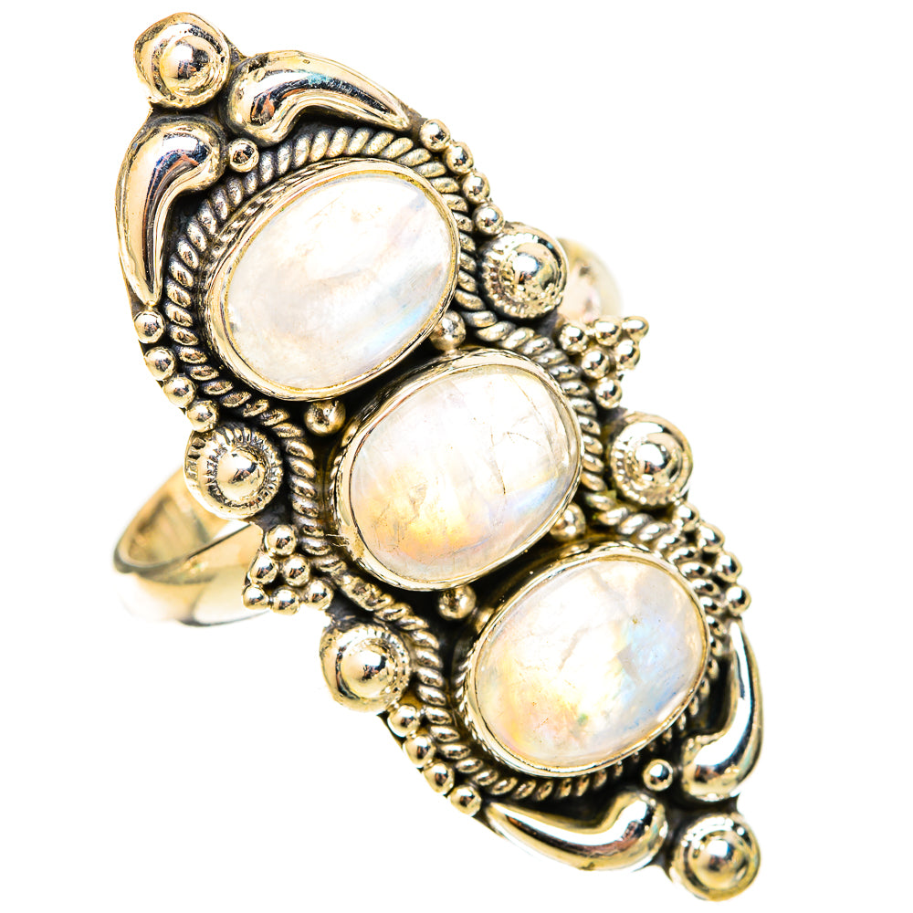 Rainbow Moonstone Rings handcrafted by Anasilvercos - RING120874 - Photo 2