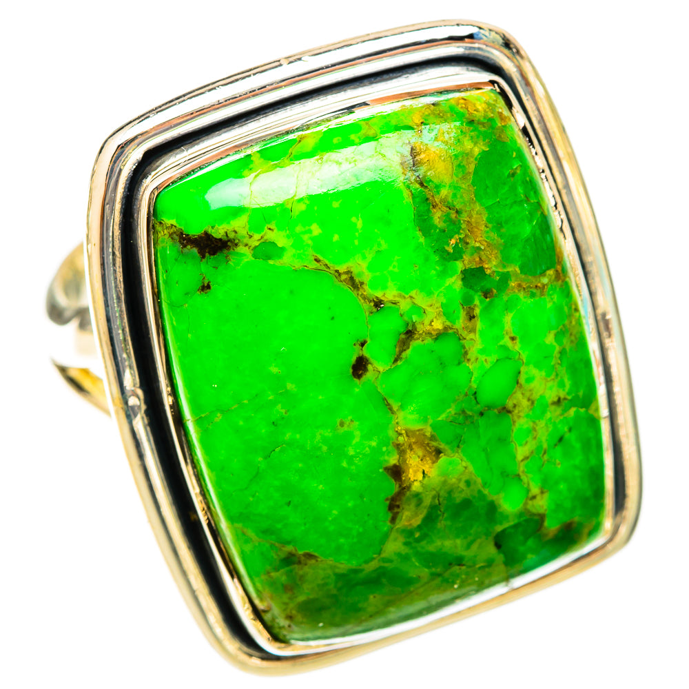 Green Copper Composite Turquoise Rings handcrafted by Anasilvercos - RING120898 - Photo 2