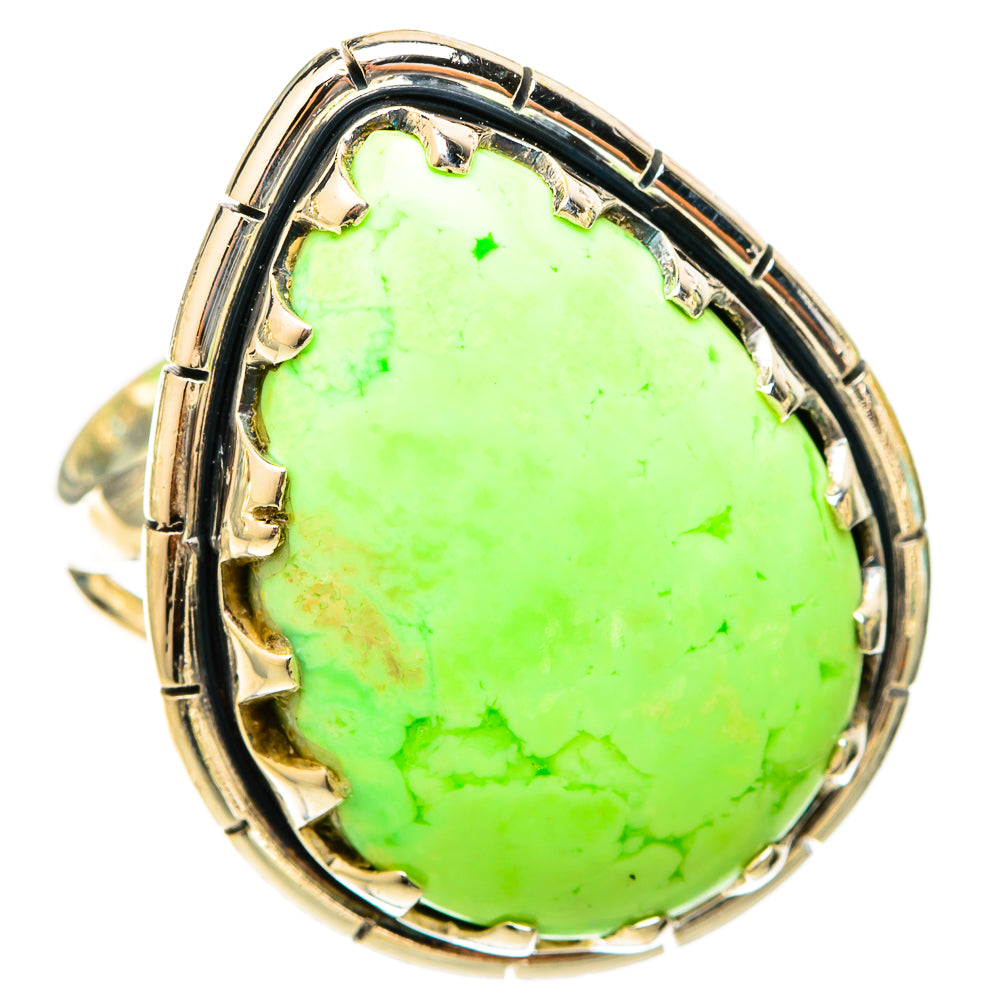Lemon Chrysoprase Rings handcrafted by Anasilvercos - RING120903 - Photo 2