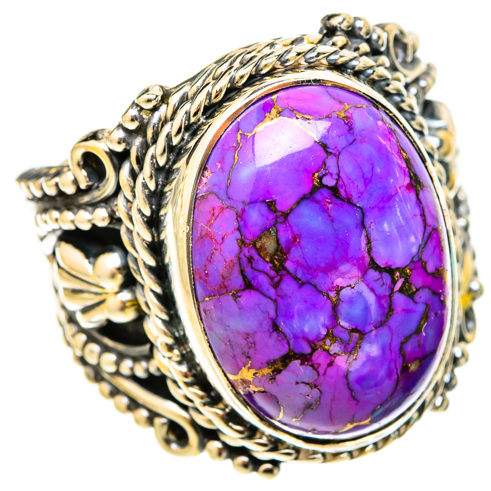 Purple Copper Composite Turquoise Rings handcrafted by Anasilvercos - RING120919 - Photo 2