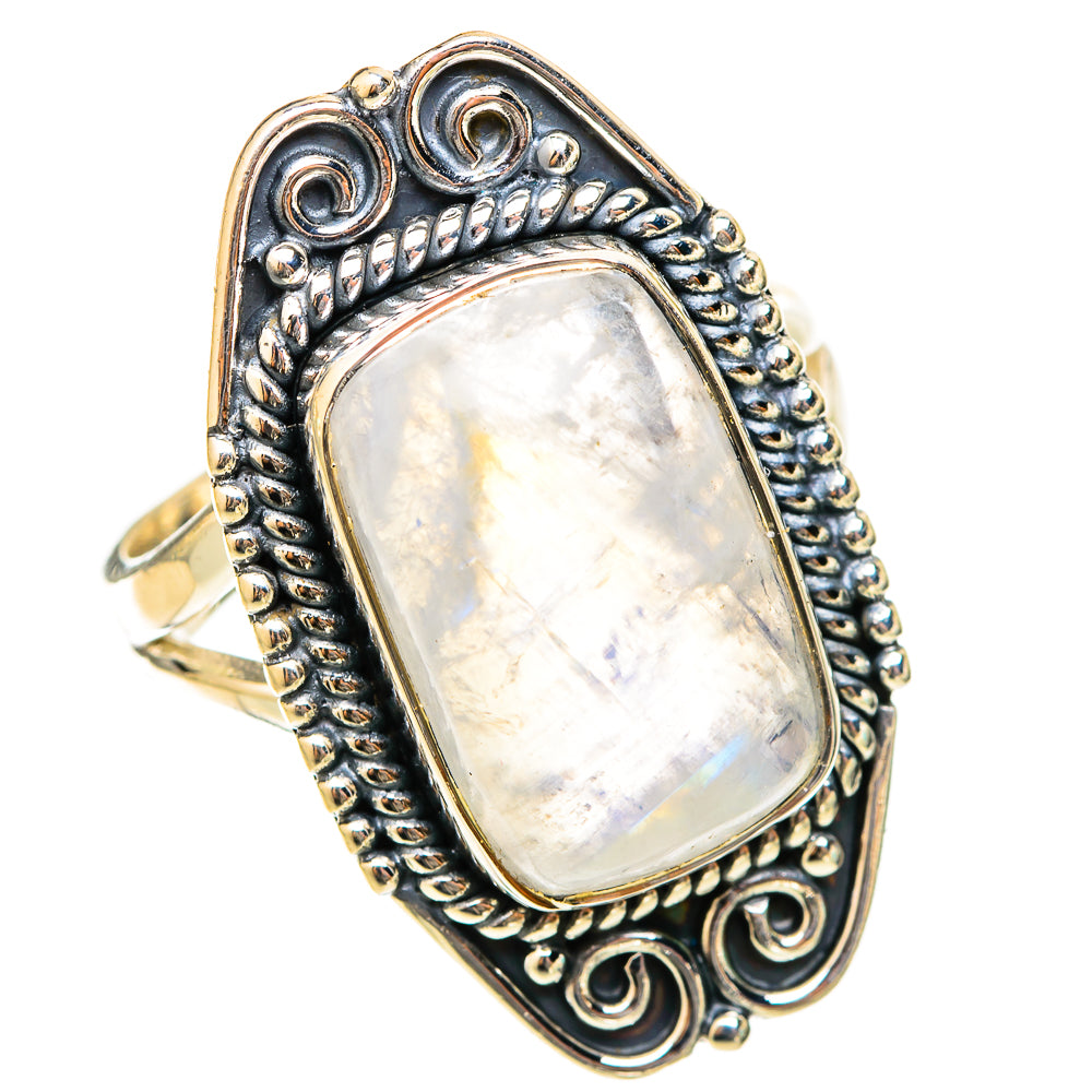 Rainbow Moonstone Rings handcrafted by Anasilvercos - RING120930 - Photo 2