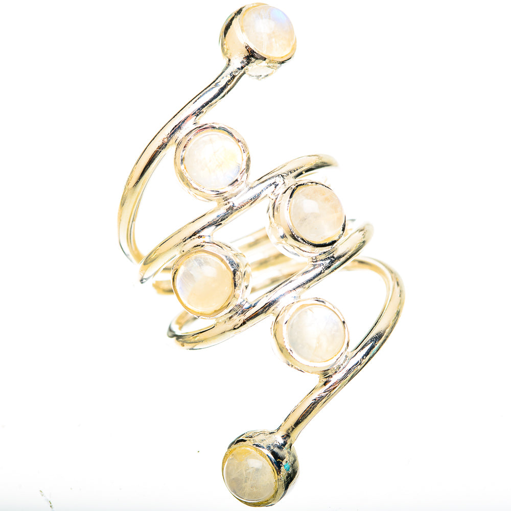 Rainbow Moonstone Rings handcrafted by Anasilvercos - RING120931 - Photo 2