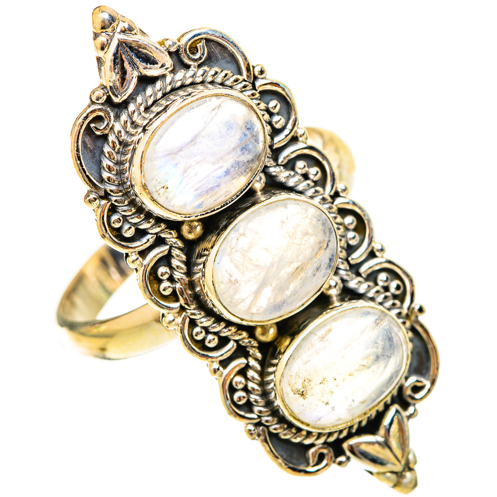 Rainbow Moonstone Rings handcrafted by Anasilvercos - RING120933 - Photo 2